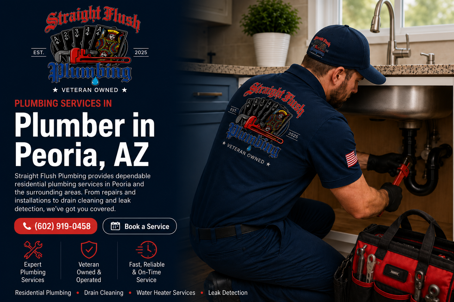 Straight Flush Plumbing leak detection and pipe repair